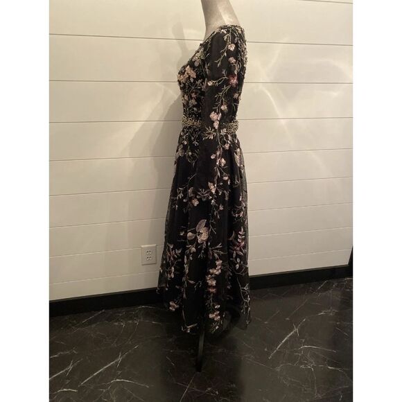 Mac Duggal 20476 Floral Embroidered Long Sleeve Dress Size 4 - Picture 9 of 15